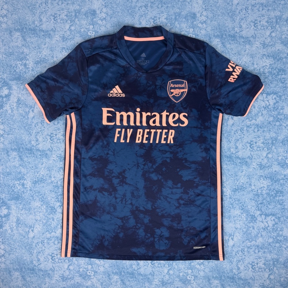 Adidas Arsenal FC 2020/21 Men's Third Shirt Jersey Blue Tie-Dye Size M GH6653